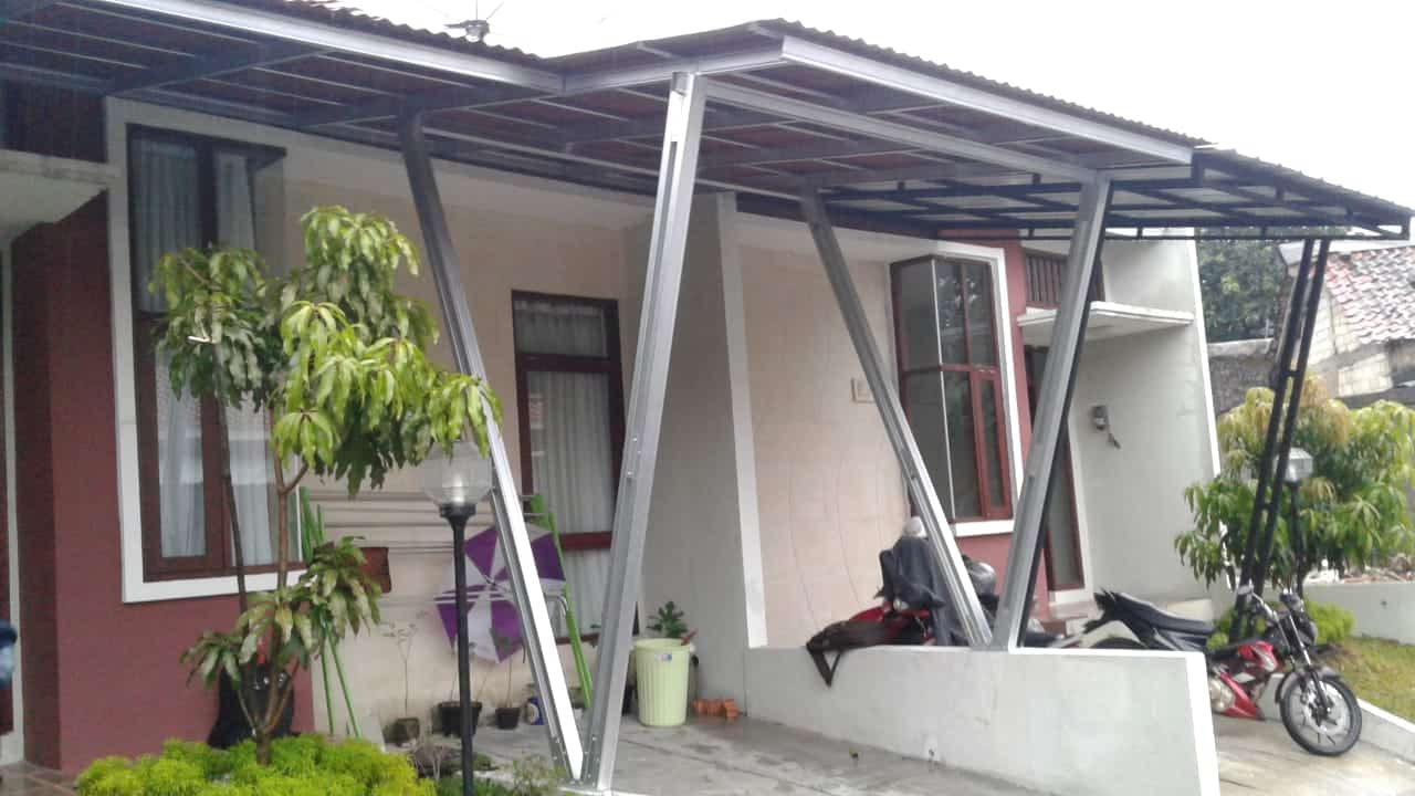 tukang pasang kanopi baja ringan murah petra truss